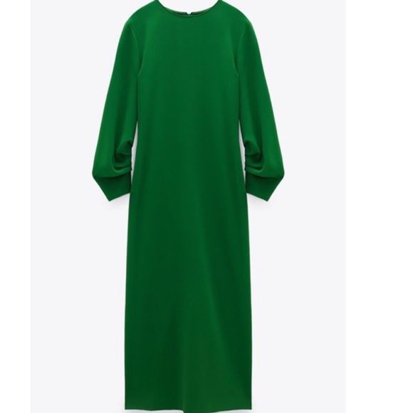 ZARA midi dress with gathered detail - Picture 2 of 3